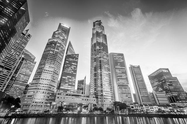 Office towers at Boat Quay, a historical quay on the Singapore River