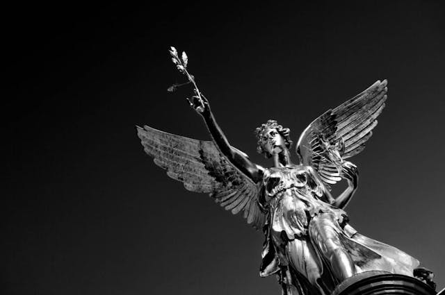A large statue of an angel